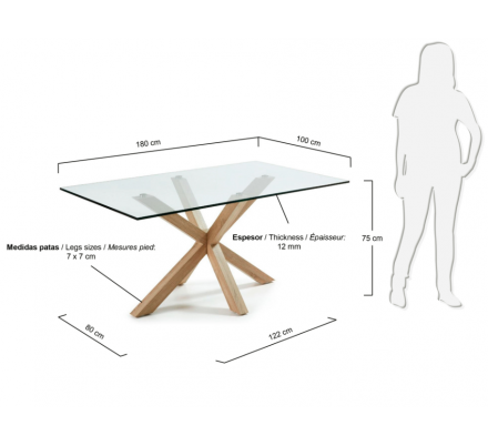 Mesa Arya Color Madera Natural 180x100