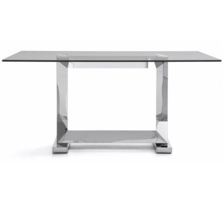 Mesa Comedor Estructura Cromada-Cristal Templado Modelo Mubic 160x90