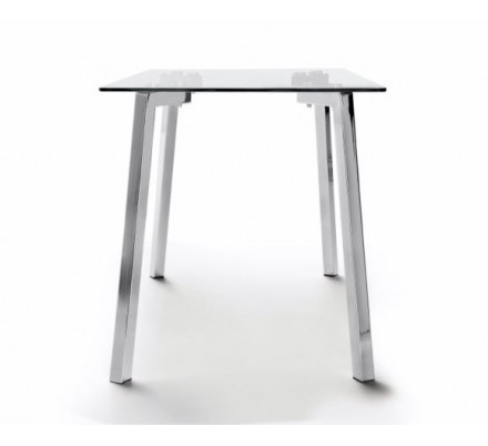Mesa Comedor Modelo Duke Acero y Cristal - Varias Medidas