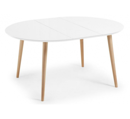 MESA COMEDOR REDONDA OAKLAND EXTENSIBLE 120(200)X120 BLANCO MATE