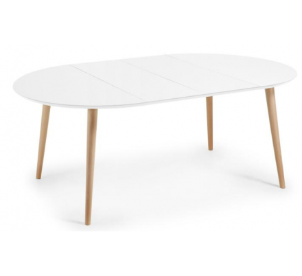 MESA COMEDOR REDONDA OAKLAND EXTENSIBLE 120(200)X120 BLANCO MATE