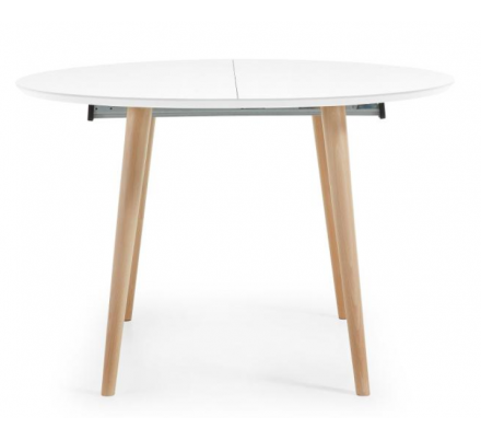 MESA COMEDOR REDONDA OAKLAND EXTENSIBLE 120(200)X120 BLANCO MATE