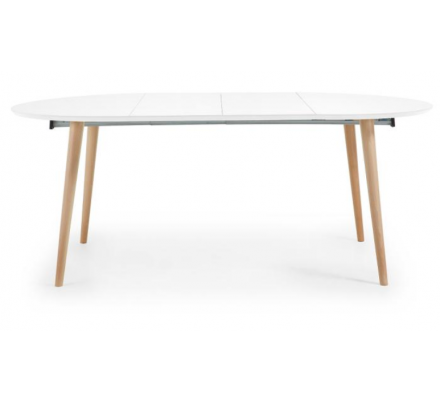 MESA COMEDOR REDONDA OAKLAND EXTENSIBLE 120(200)X120 BLANCO MATE