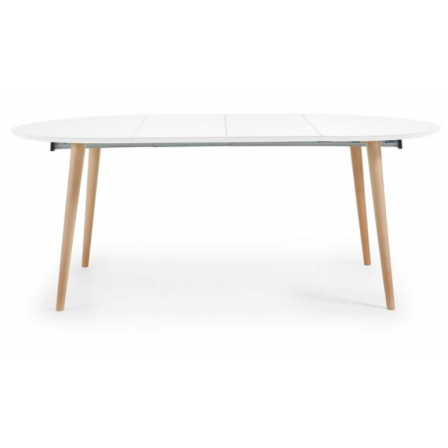 MESA COMEDOR REDONDA OAKLAND EXTENSIBLE 120(200)X120 BLANCO MATE