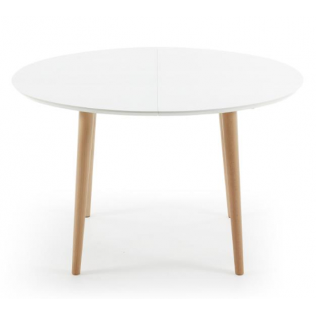MESA COMEDOR OVALADA OAKLAND EXTENSIBLE 120 Ext. 90X200 BLANCO MATE