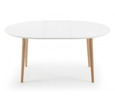 MESA COMEDOR OVALADA OAKLAND EXTENSIBLE 120 Ext. 90X200 BLANCO MATE