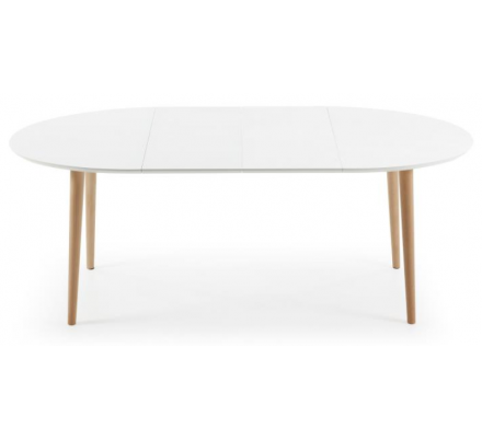 MESA COMEDOR OVALADA OAKLAND EXTENSIBLE 120 Ext. 90X200 BLANCO MATE