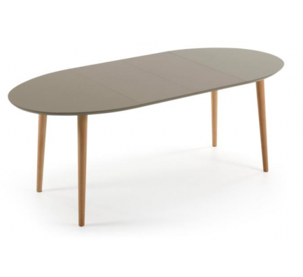 MESA COMEDOR OVALADA OAKLAND EXTENSIBLE 120 Ext. 90X200 MARRÓN MATE