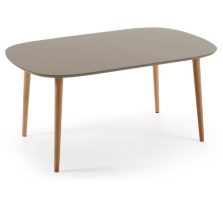 MESA COMEDOR OVALADA OAKLAND EXTENSIBLE 160 Ext. 100X260 MARRÓN MATE
