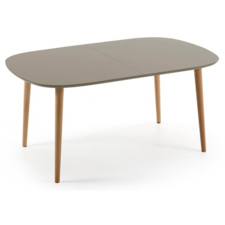 MESA COMEDOR OVALADA OAKLAND EXTENSIBLE 160 Ext. 100X260 MARRÓN MATE