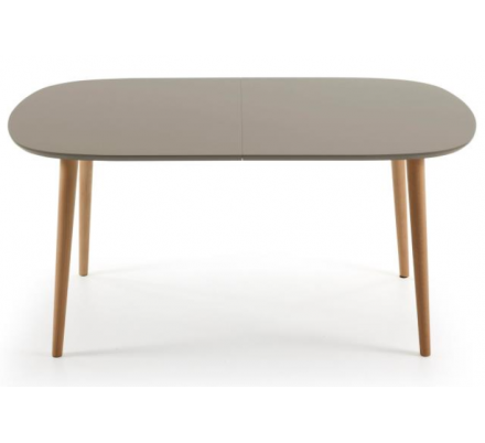 MESA COMEDOR OVALADA OAKLAND EXTENSIBLE 160 Ext. 100X260 MARRÓN MATE