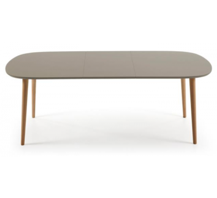 MESA COMEDOR OVALADA OAKLAND EXTENSIBLE 160 Ext. 100X260 MARRÓN MATE
