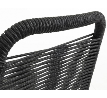 SILLA COMEDOR GLENVILLE METAL CUERDA NEGRA APILABLE