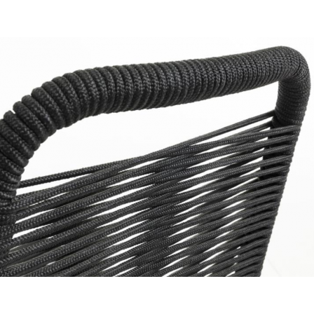 SILLA COMEDOR GLENVILLE METAL CUERDA NEGRA APILABLE