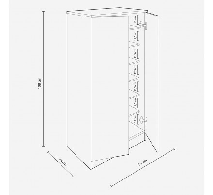 ZAPATERO ARMARIO 2 PUERTAS ROBLE CANADIAN