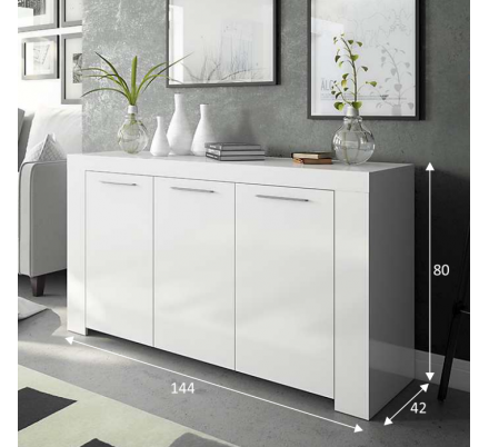 BUFFET APARADOR 3 PUERTAS URBAN BLANCO BRILLO