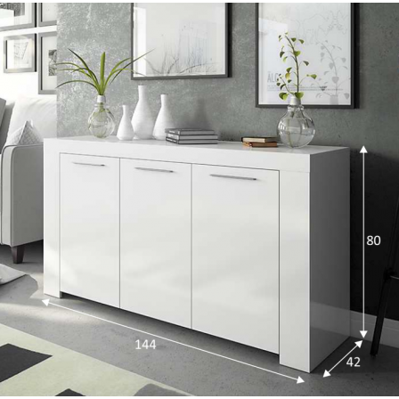 BUFFET APARADOR 3 PUERTAS URBAN BLANCO BRILLO
