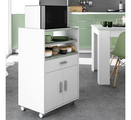 BASIC Mueble microondas 1c+2p Blanco Artik-Cemento