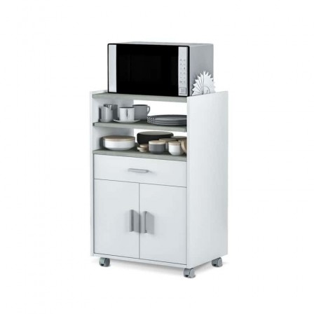 BASIC Mueble microondas 1c+2p Blanco Artik-Cemento