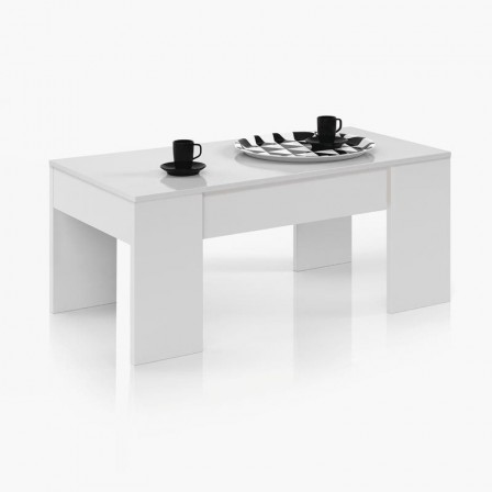Mesa de Centro Elevable Flow BLANCO BRILLO
