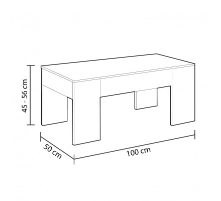 Mesa de Centro Elevable Flow BLANCO BRILLO