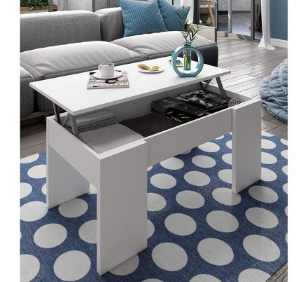 Mesa de Centro Elevable Flow BLANCO BRILLO