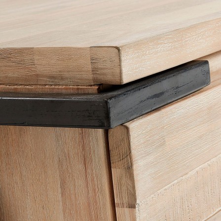MUEBLE TV 1 PUERTA 2 CAJONES MODELO DISSET MADERA DE ACACIA 165X53