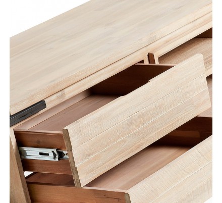 MUEBLE TV 1 PUERTA 2 CAJONES MODELO DISSET MADERA DE ACACIA 165X53