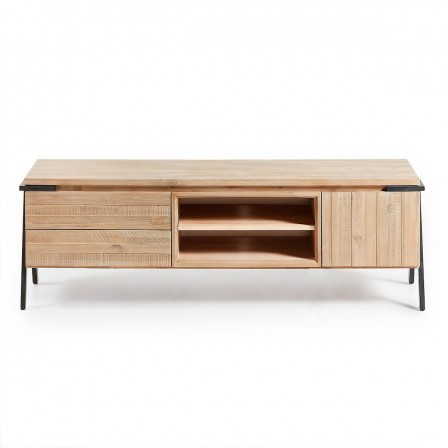 MUEBLE TV 1 PUERTA 2 CAJONES MODELO DISSET MADERA DE ACACIA 165X53