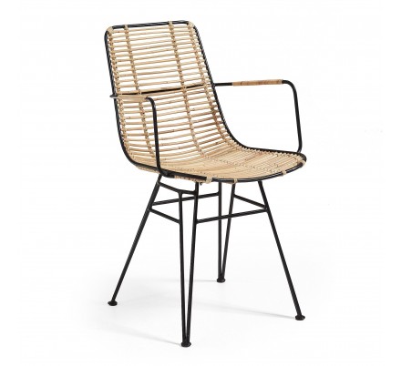 SILLA COMEDOR MODELO ASHANTI METAL-RATÁN