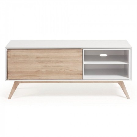 MUEBLE TV 1 PUERTA MODELO QUATRE DM-MADERA DE FRESNO 134x56