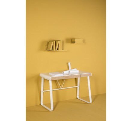 ESCRITORIO ASTRID DM-METAL BLANCO/ROBLE 110X55