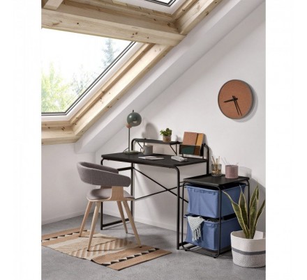 ESCRITORIO FOREMAN METAL NEGRO-MELAMINA 98X46