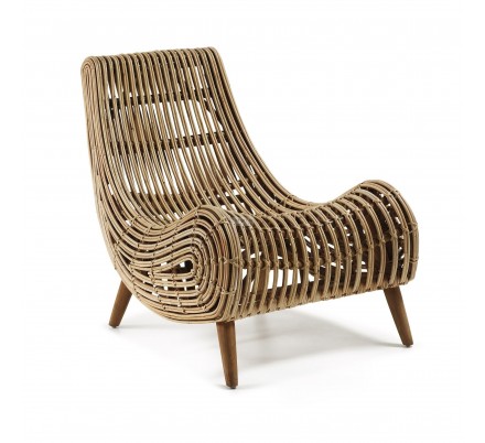 SILLÓN EXTEERIOR MODELO AKIT MADERA NATURAL-RATÁN