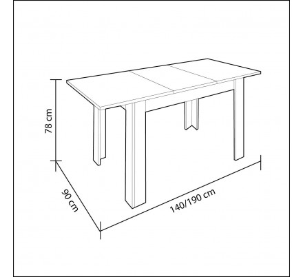 Mesa Comedor Extensible Práctico Estilo Nórdico 140x90