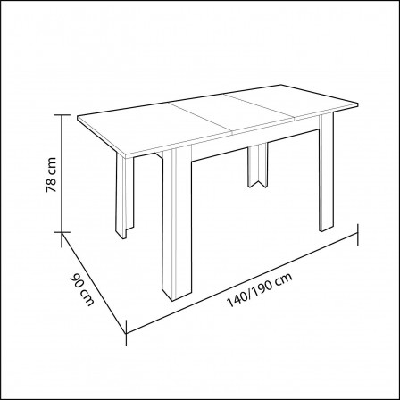 Mesa Comedor Extensible Práctico Estilo Nórdico 140x90