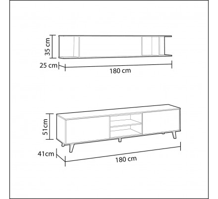 Mueble Salón Blanco - Roble Stylus Plus - Colección Nórdica