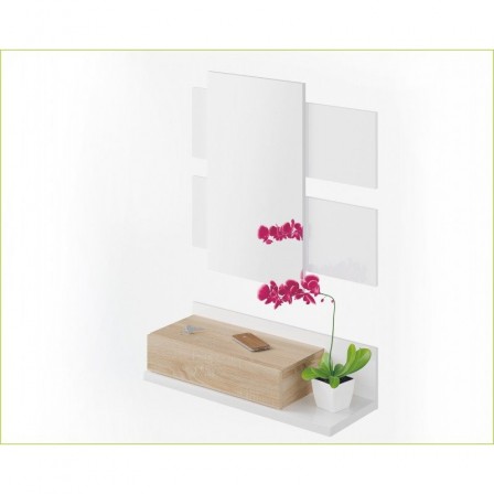 RECIBIDOR + ESPEJO TEKKAN ROBLE-BLANCO ARTIK