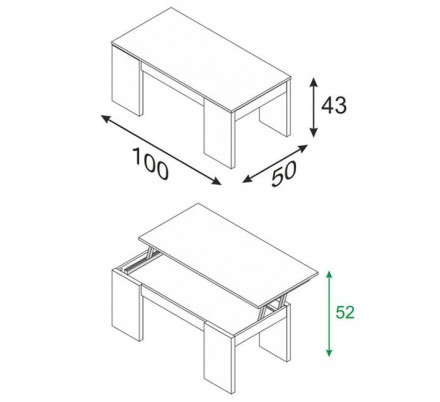 Mesa de Centro Elevable Roble Canadian