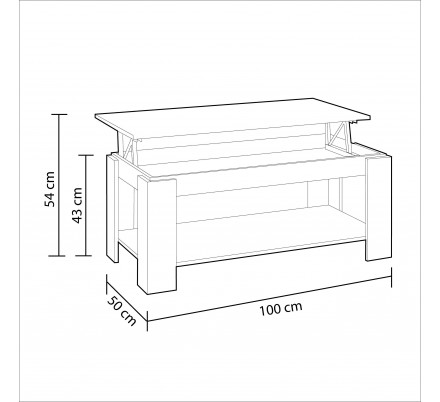 Mesa Centro Elevable Flow Bandeja abierta