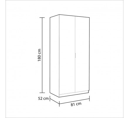 Armario Juvenil 2 Puertas Modelo Low Cost Color Blanco 180x81x52