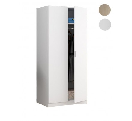 Armario Juvenil 2 Puertas Modelo Low Cost Color Blanco 180x81x52