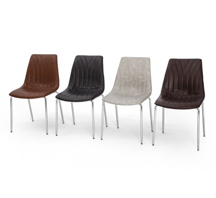 SILLA COMEDOR RIPLY ECOCUERO VARIOS COLORES