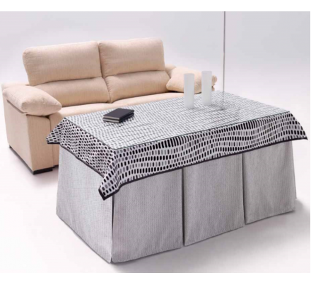 Mesa Camilla Modelo Rocky de 110x70 o 120x70 con Enaguas Incluidas