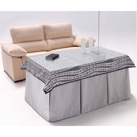 Mesa Camilla Modelo Rocky de 110x70 o 120x70 con Enaguas Incluidas