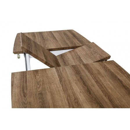 MESA DE COMEDOR EXTENSIBLE POE MDF-ACERO 140(180)X80 VARIOS COLORES