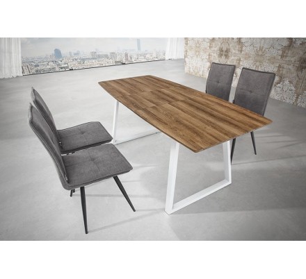 MESA DE COMEDOR EXTENSIBLE POE MDF-ACERO 140(180)X80 VARIOS COLORES