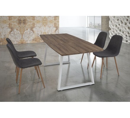MESA DE COMEDOR EXTENSIBLE POE MDF-ACERO 140(180)X80 VARIOS COLORES