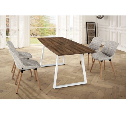 MESA DE COMEDOR EXTENSIBLE POE MDF-ACERO 140(180)X80 VARIOS COLORES