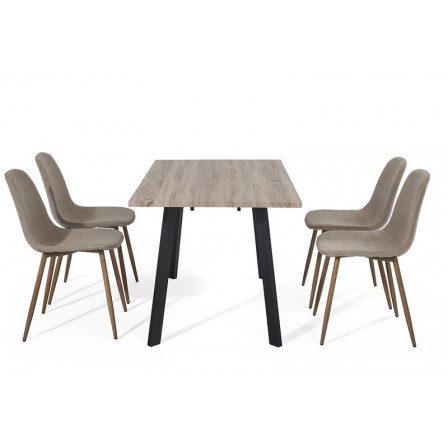 Mesa Comedor Krisis 140x80 Mdf -Metal Negro Varios Colores